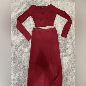 Two piece fashion nova midi skirt set